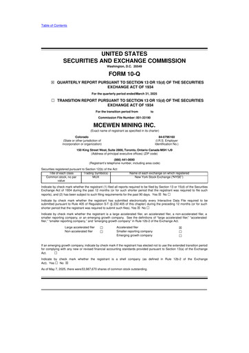 Thumbnail McEwen Mining 10-Q Quarterly Report FY2025 