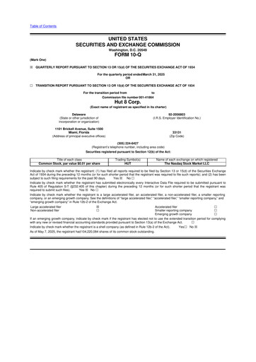 Thumbnail Hut 8 10-Q Quarterly Report FY2025 
