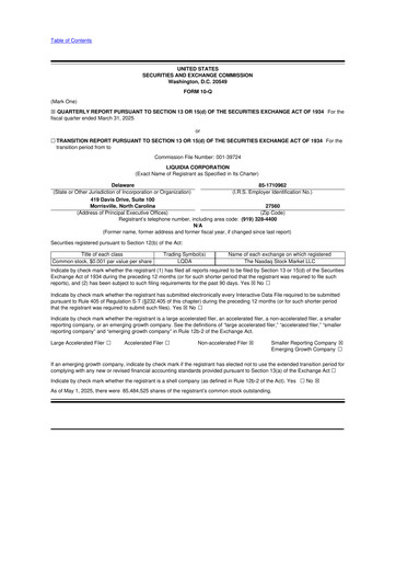Miniature Liquidia Corporation 10-Q Rapport trimestriel  