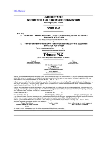 Miniature Trinseo 10-Q Rapport trimestriel 2025 