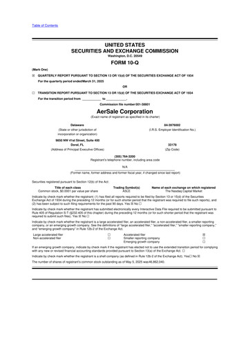 Thumbnail AerSale 10-Q Quarterly Report FY2025 