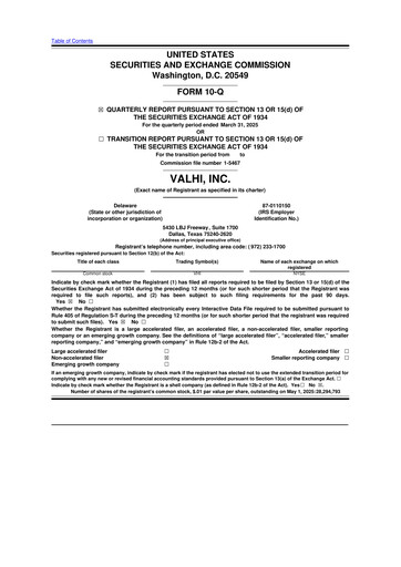 Thumbnail Valhi 10-Q Quarterly Report FY2025 