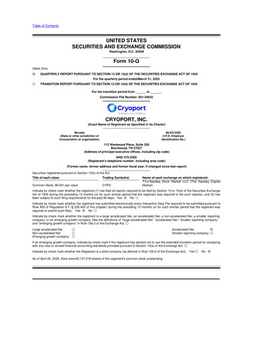 Thumbnail CryoPort 10-Q Quarterly Report FY2025 