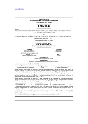 Thumbnail Immunome 10-Q Quarterly Report FY2025 