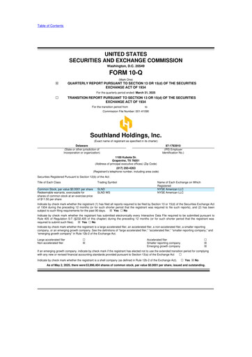 Vorschaubild Southland Holdings 10-Q Quartalsbericht  