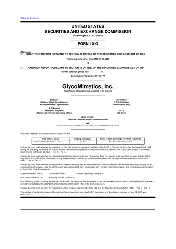 Thumbnail GlycoMimetics
 10-Q Quarterly Report FY2025 