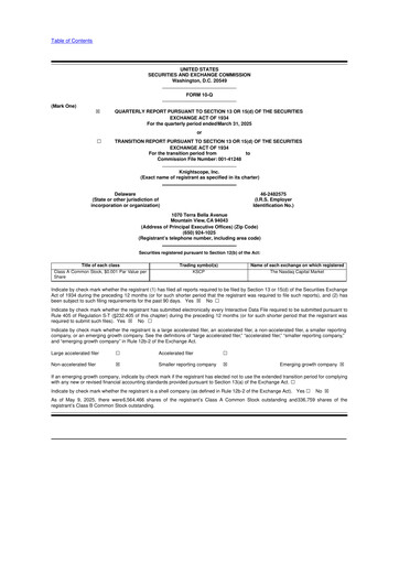 Miniature Knightscope 10-Q Rapport trimestriel 2025 