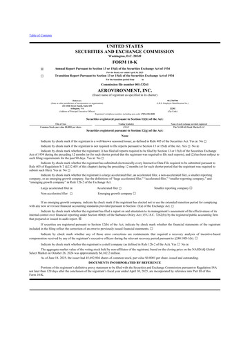 Thumbnail AeroVironment 10-K Annual Report 2025