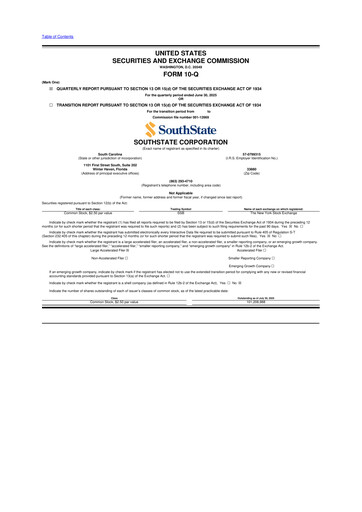 Miniature South State Corp 10-Q Rapport trimestriel 2025 