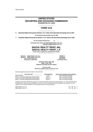 Vorschaubild Digital Realty 10-Q Quartalsbericht  