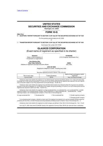 Thumbnail Glaukos 10-Q Quarterly Report FY2025 