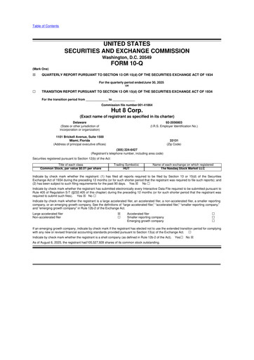 Thumbnail Hut 8 10-Q Quarterly Report FY2025 