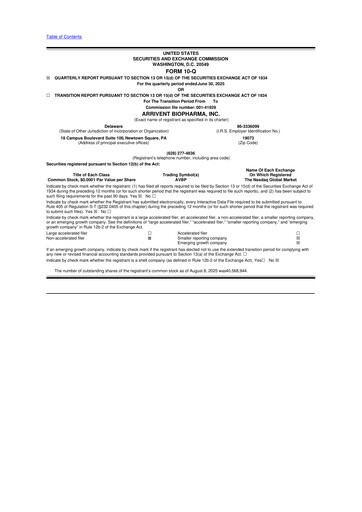 Thumbnail ArriVent BioPharma 10-Q Quarterly Report FY2025 