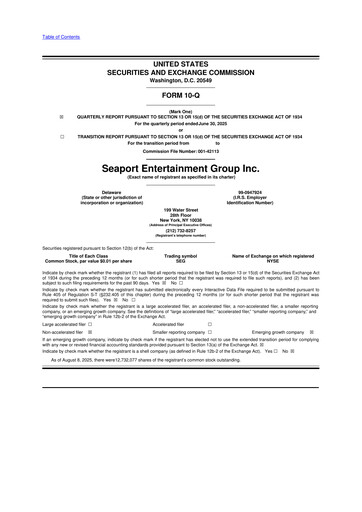 Thumbnail Seaport Entertainment Group 10-Q Quarterly Report FY2025 