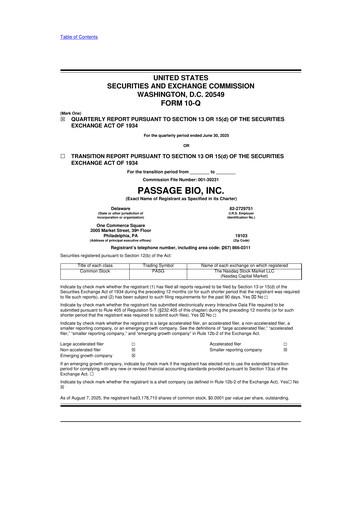 Thumbnail Passage Bio 10-Q Quarterly Report FY2025 