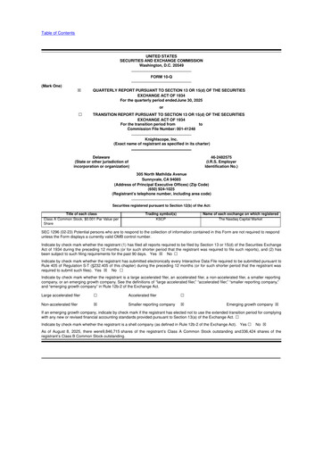 Miniature Knightscope 10-Q Rapport trimestriel 2025 