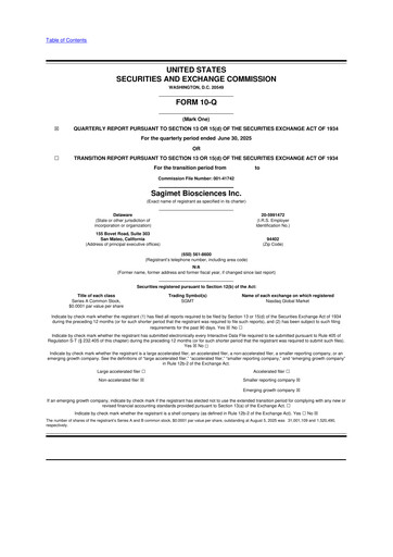 Miniature Sagimet Biosciences 10-Q Rapport trimestriel 2025 