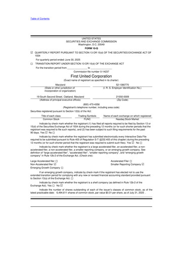 Thumbnail First United Corporation 10-Q Quarterly Report FY2025 