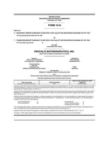 Thumbnail Protalix BioTherapeutics
 10-Q Quarterly Report FY2025 