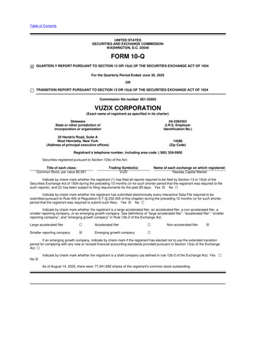 Thumbnail Vuzix
 10-Q Quarterly Report FY2025 