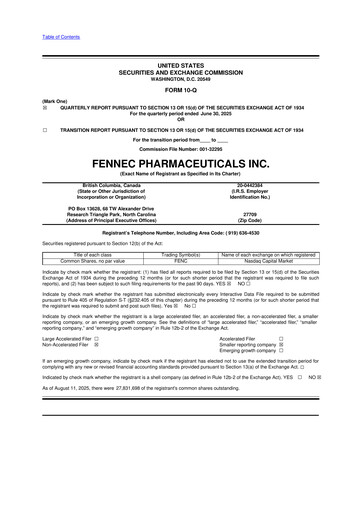 Miniature Fennec Pharmaceuticals 10-Q Rapport trimestriel 2025 