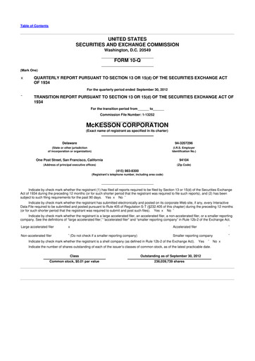 Miniature McKesson 10-Q Rapport trimestriel 2013 