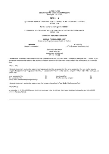 Thumbnail Avalon GloboCare 10-Q Quarterly Report FY2015 