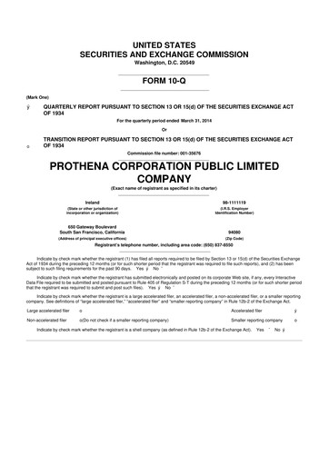 Thumbnail Prothena 10-Q Quarterly Report FY2014 