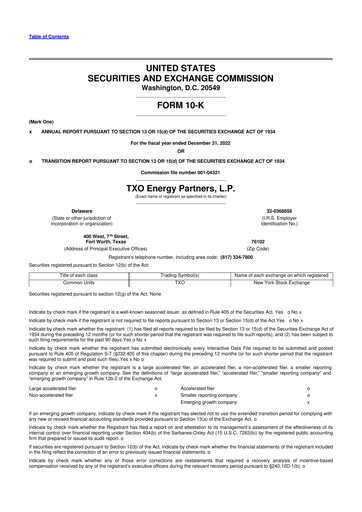 Vorschaubild TXO Partners, L.P. 10-K Jahresbericht 