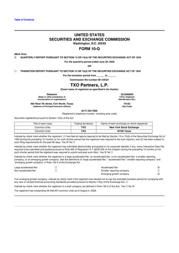 Thumbnail TXO Partners, L.P. 10-Q Quarterly Report FY2026 