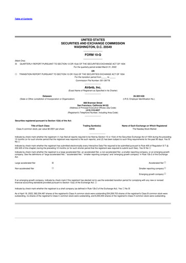 Vorschaubild Airbnb 10-Q Quartalsbericht 2022 