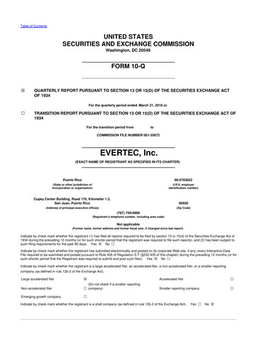 Thumbnail Evertec 10-Q Quarterly Report FY2018 