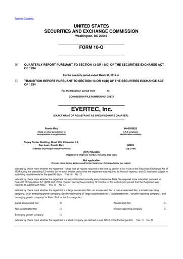 Thumbnail Evertec 10-Q Quarterly Report FY2019 