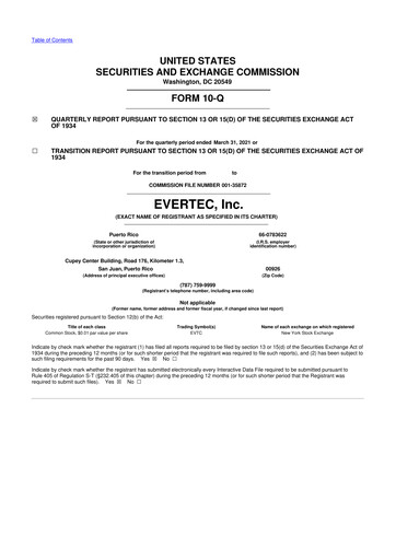 Thumbnail Evertec 10-Q Quarterly Report FY2021 