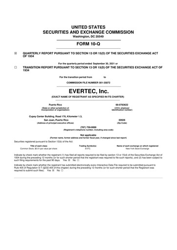Thumbnail Evertec 10-Q Quarterly Report FY2021 
