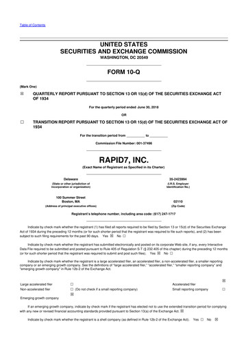 Thumbnail Rapid7 10-Q Quarterly Report FY2018 