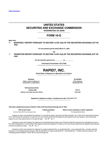 Thumbnail Rapid7 10-Q Quarterly Report FY2020 