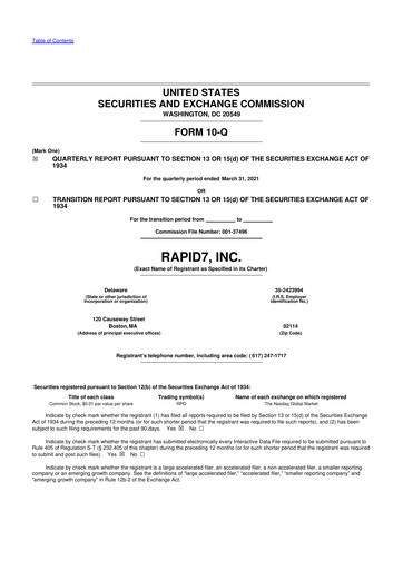 Thumbnail Rapid7 10-Q Quarterly Report FY2021 