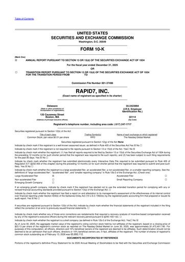 Thumbnail Rapid7 10-K Annual Report 2025