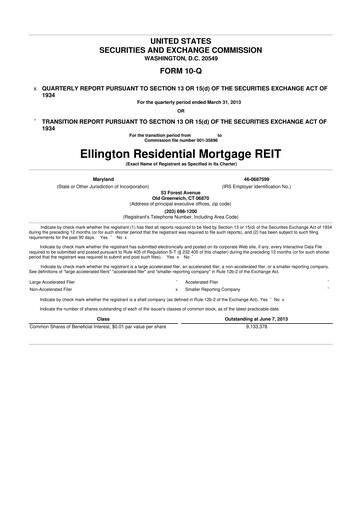 Thumbnail Ellington Credit Company

 10-Q Quarterly Report FY2013 
