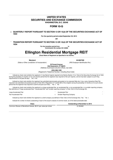 Thumbnail Ellington Credit Company

 10-Q Quarterly Report FY2013 