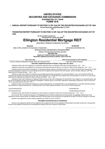 Thumbnail Ellington Credit Company

 10-K Annual Report 2014