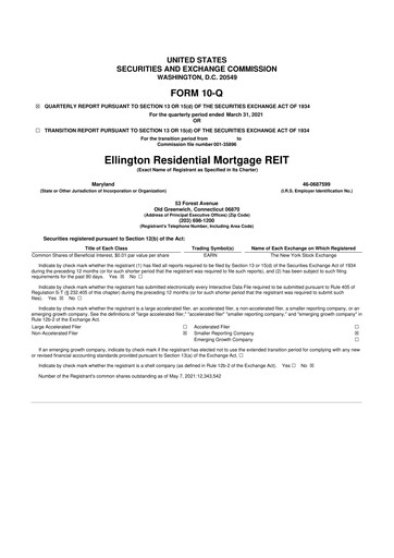 Thumbnail Ellington Credit Company

 10-Q Quarterly Report FY2021 