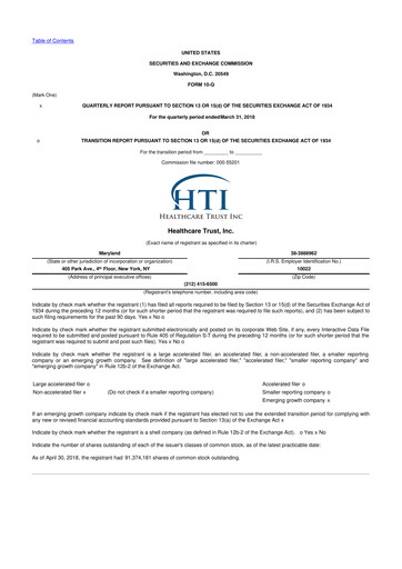 Thumbnail National Healthcare Properties 10-Q Quarterly Report FY2018 