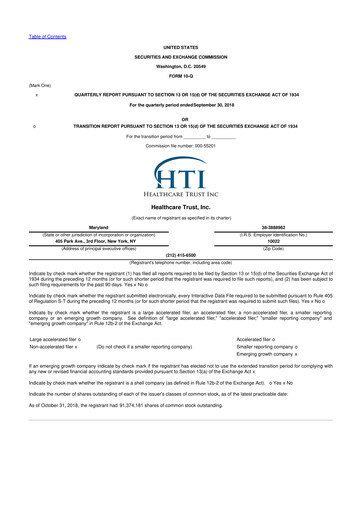 Thumbnail National Healthcare Properties 10-Q Quarterly Report FY2018 