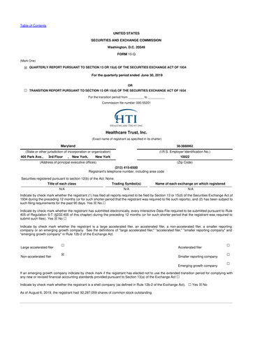 Thumbnail National Healthcare Properties 10-Q Quarterly Report FY2019 