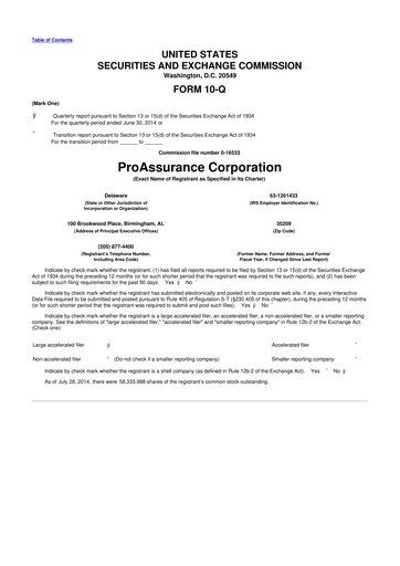 Thumbnail ProAssurance 10-Q Quarterly Report FY2014 