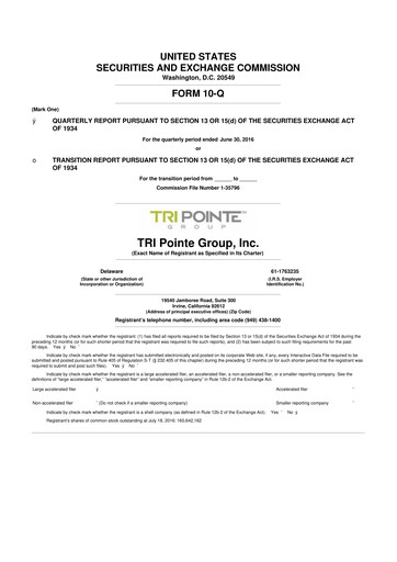 Vorschaubild Tri Pointe Homes 10-Q Quartalsbericht 2016 