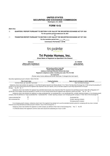 Vorschaubild Tri Pointe Homes 10-Q Quartalsbericht 2021 