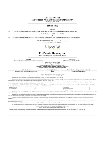 Thumbnail Tri Pointe Homes 10-K Annual Report 2023